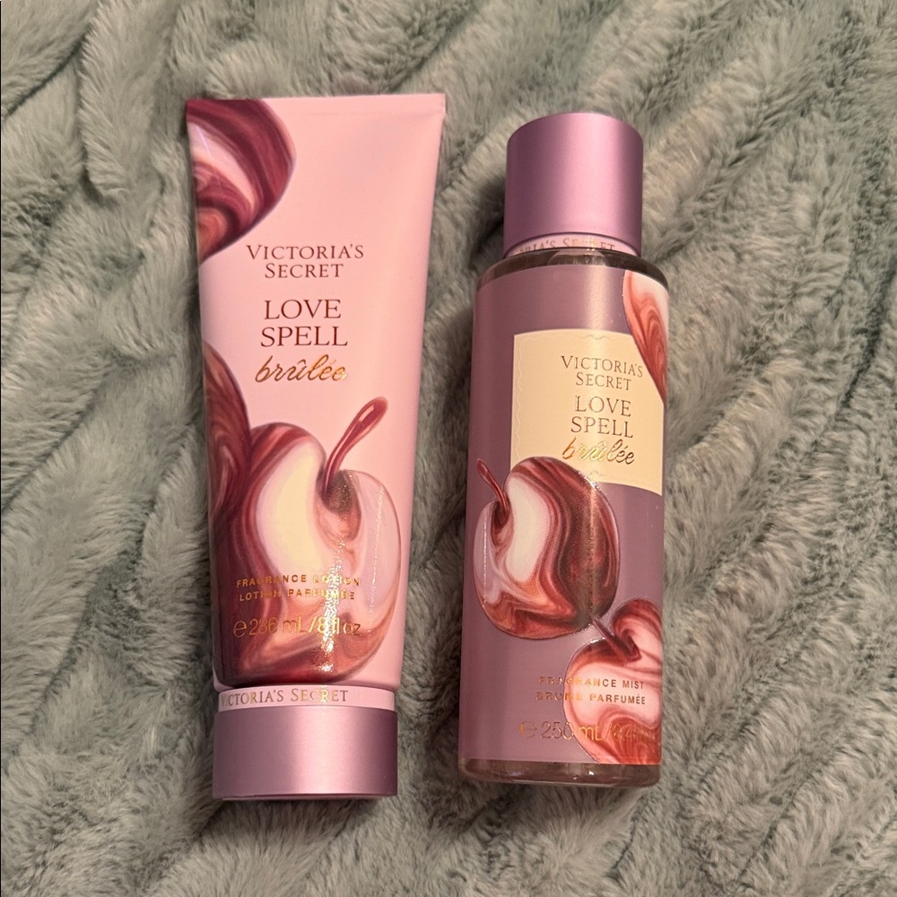 Victoria's Secret Love Spell Brulée Pink Lotion & Mist Set